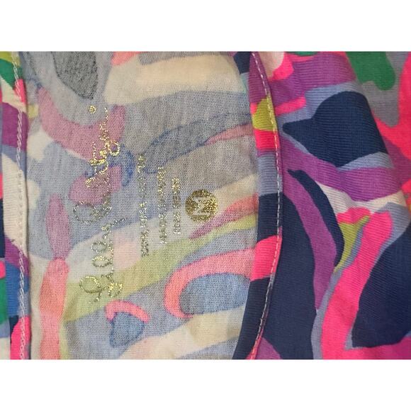 Lilly Pulitzer 3/4 Sleeve Dress Medium Pink Blue White Purple - Picture 2 of 5